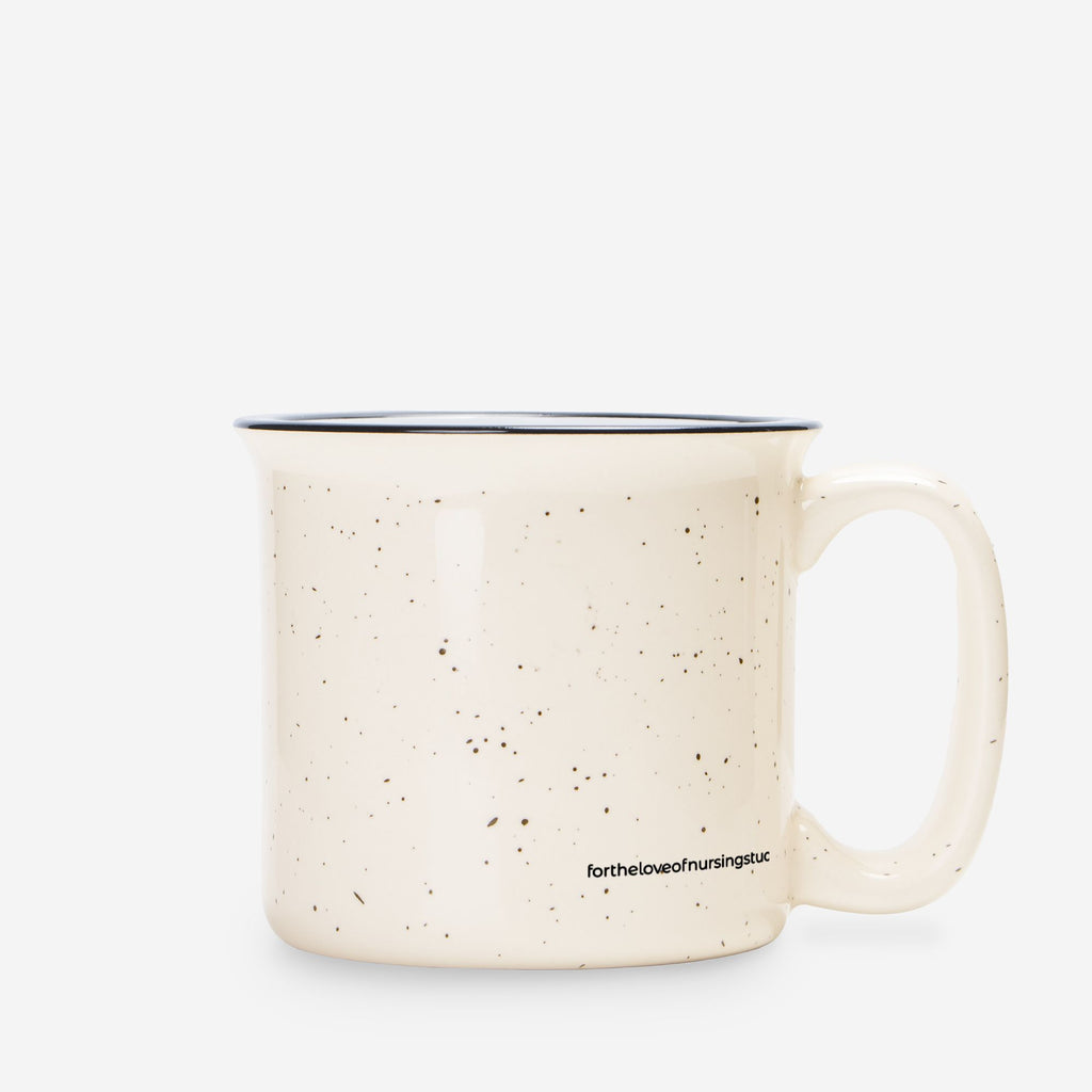 Ceramic Camp Mug 13oz Speckled Cream – “I Can Trust My Clinical Judgment” Nurse Mug, Nursing Student Gift, RN Graduation Gift