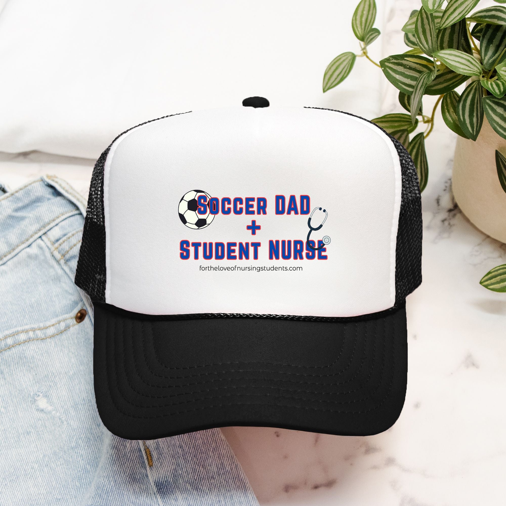 Soccer Dad + Student Nurse Trucker Hat, Otto 39-165 Foam Hat, Nursing School Gift, Dad Life Cap, Nurse Gift