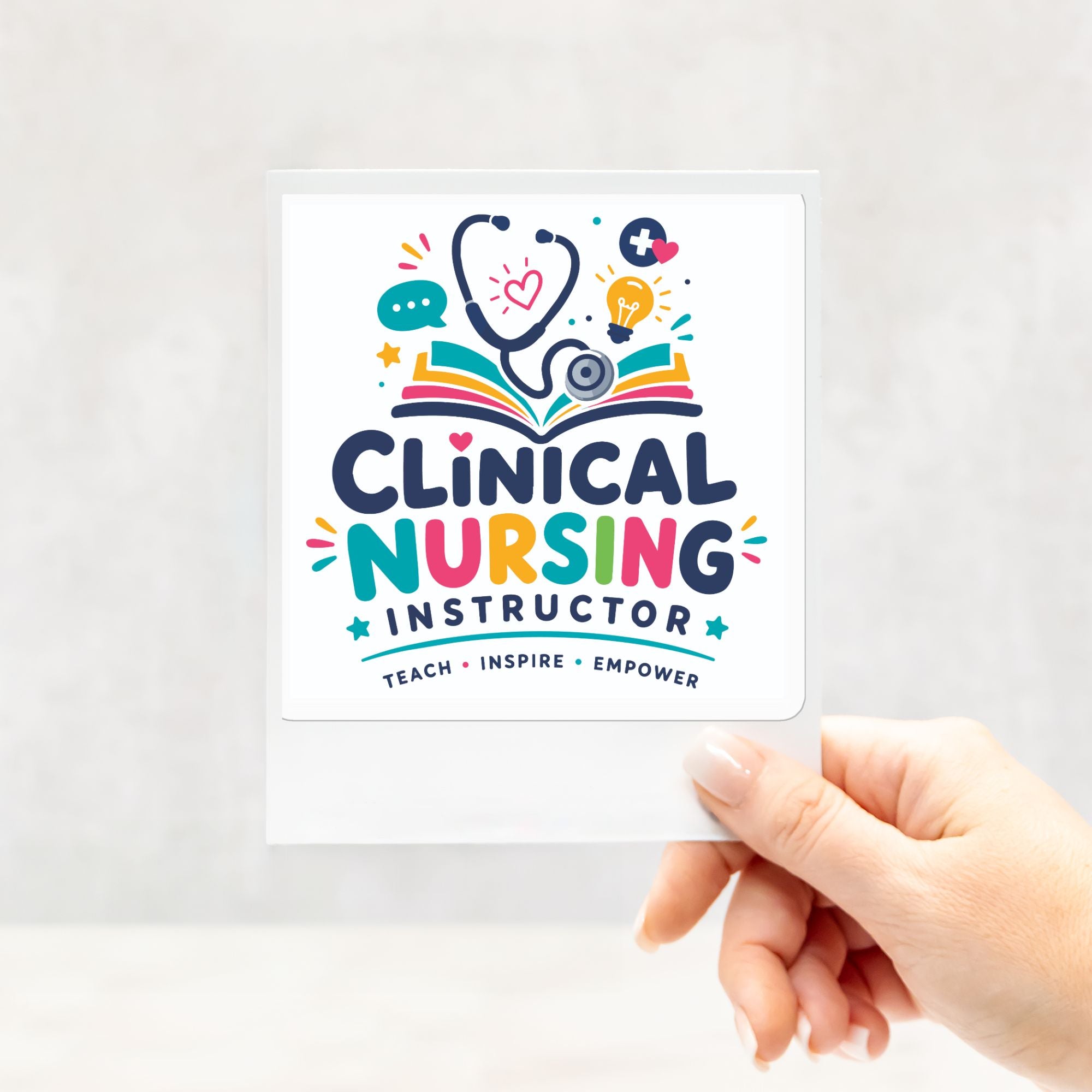 Clinical Nursing Instructor Kiss Cut Stickers 4x4, Nurse Instructor Sticker, Nursing Teacher Gift, Cute Medical Sticker