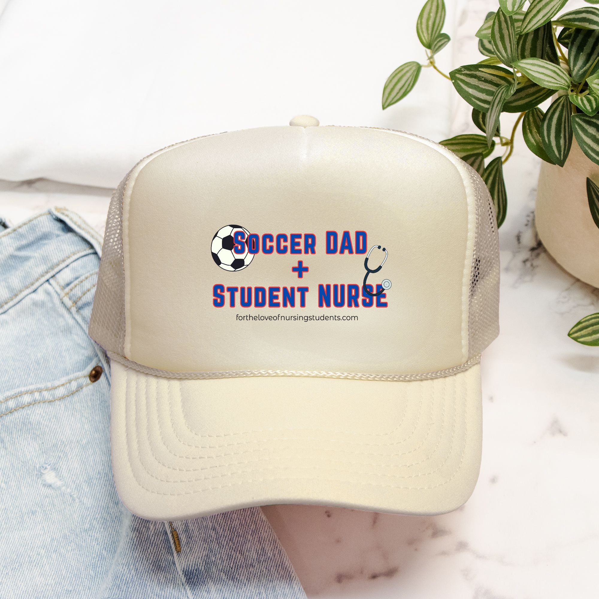 Soccer Dad + Student Nurse Trucker Hat, Otto 39-165 Foam Hat, Nursing School Gift, Dad Life Cap, Nurse Gift