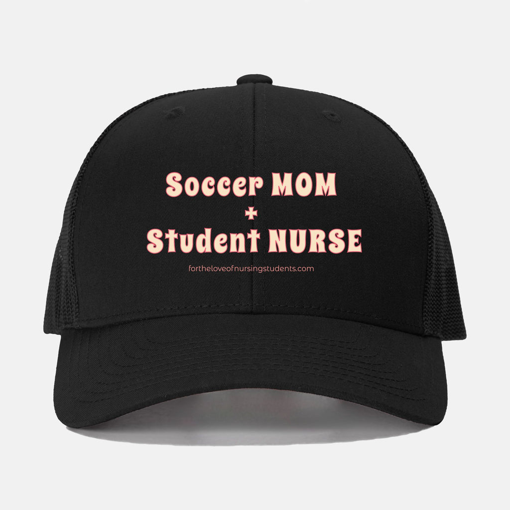Soccer Mom Student Nurse Hat – Retro Trucker Hat Yupoong 6606 – Nursing Student Gift – Sports Mom Nurse Hat