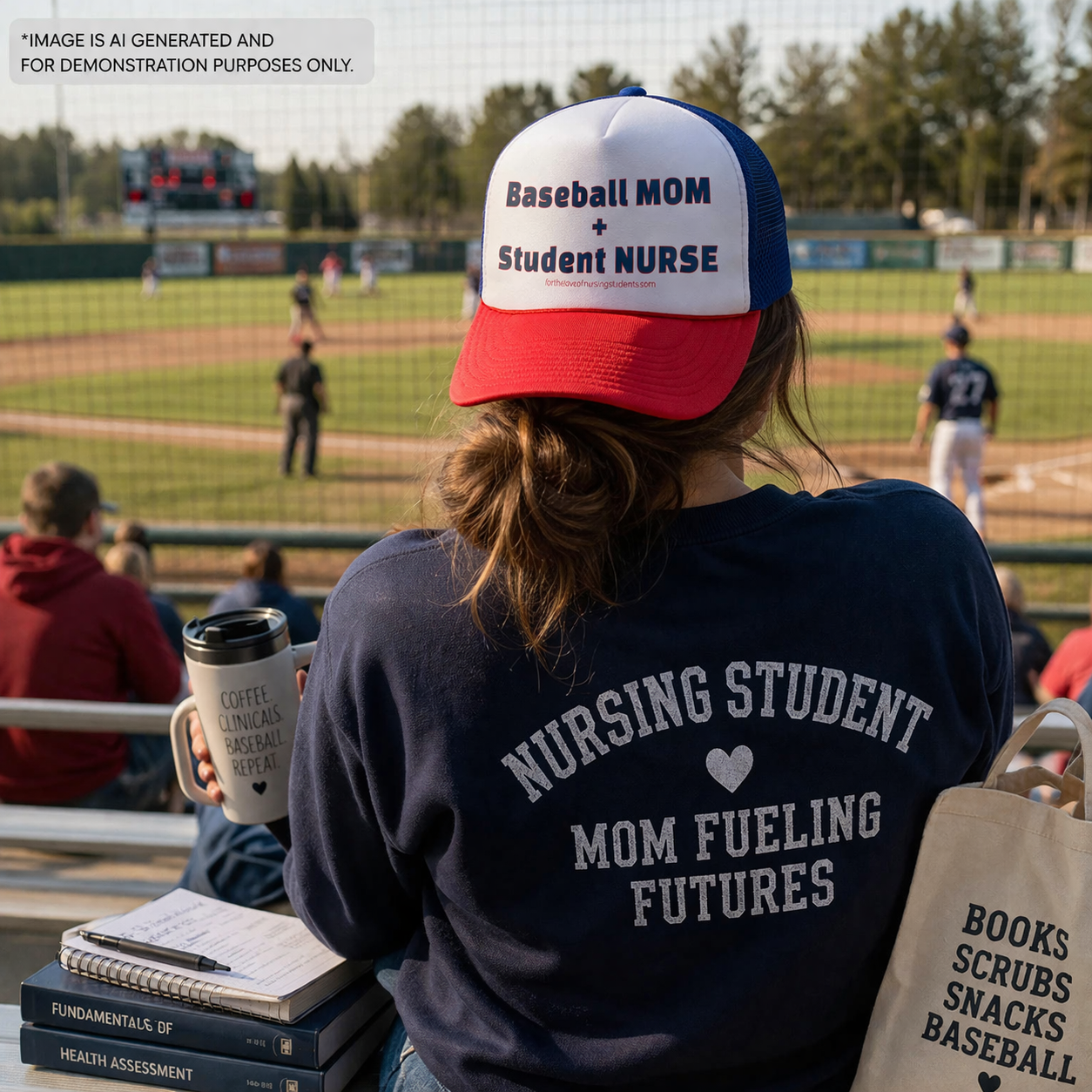 Baseball Mom Student Nurse Hat – Foam Trucker Hat Otto 39-165 – Nursing Student Gift – Sports Mom Nurse Cap