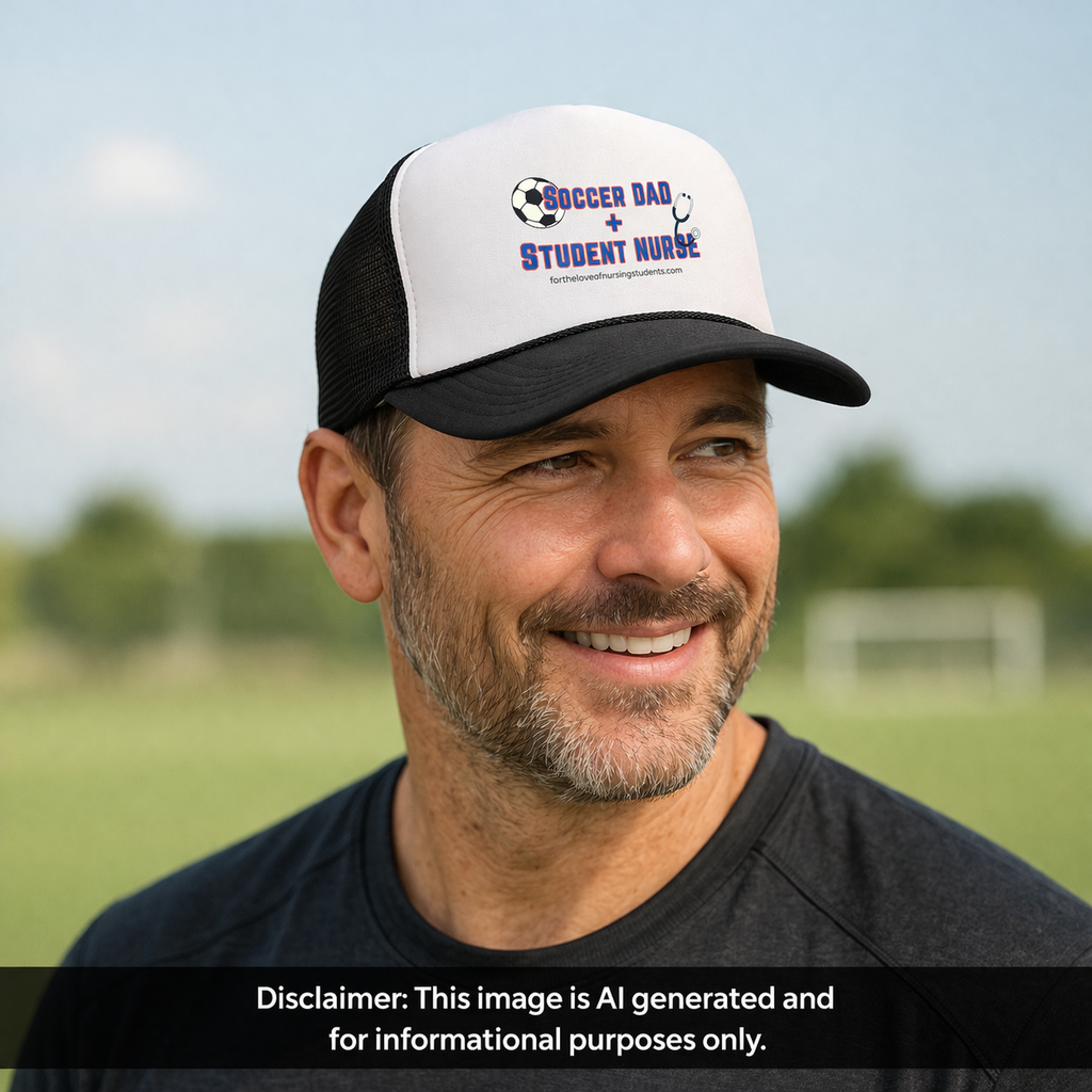 Soccer Dad + Student Nurse Trucker Hat, Otto 39-165 Foam Hat, Nursing School Gift, Dad Life Cap, Nurse Gift