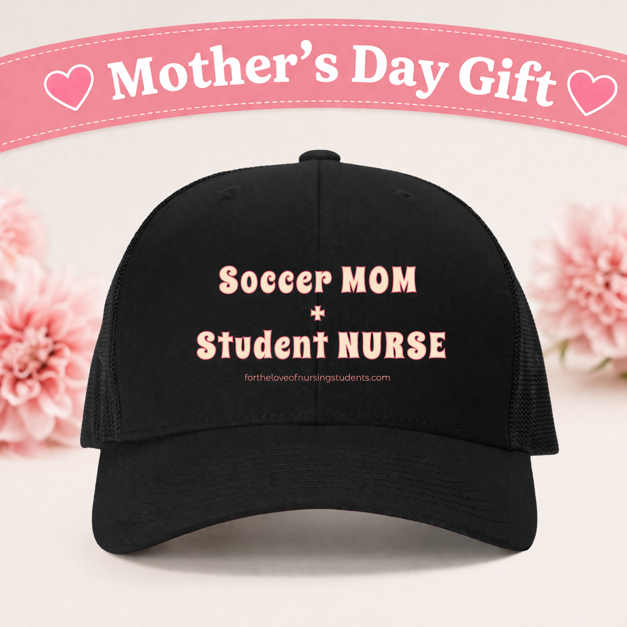 Soccer Mom Student Nurse Hat – Retro Trucker Hat Yupoong 6606 – Nursing Student Gift – Sports Mom Nurse Hat